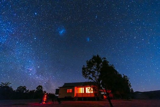 Magellanic Clouds in Moonlight