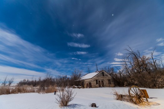 Orion & Winter Stars over Old House