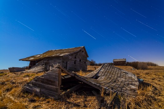 Star Trails over Old Farmstead (April 22, 2013)