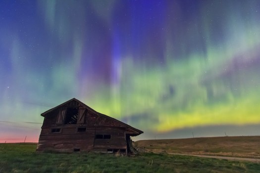 Aurora over Old Barn Looking North #1 (May 17, 2013)