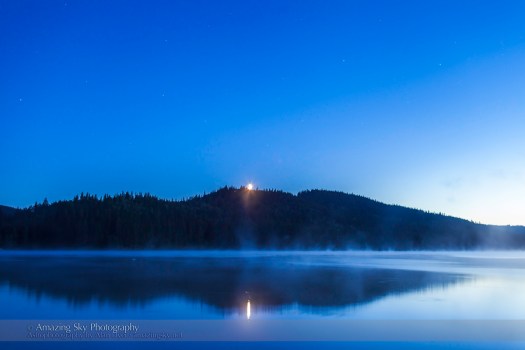 Moonset on a Misty Lake (35mm)