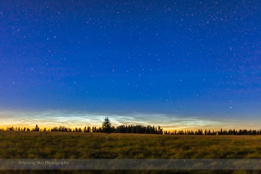 Noctilucent Clouds from Cypress Hills (July 15, 2013)