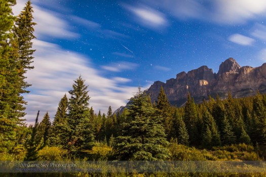 Iridium Flare over Castle Mountain