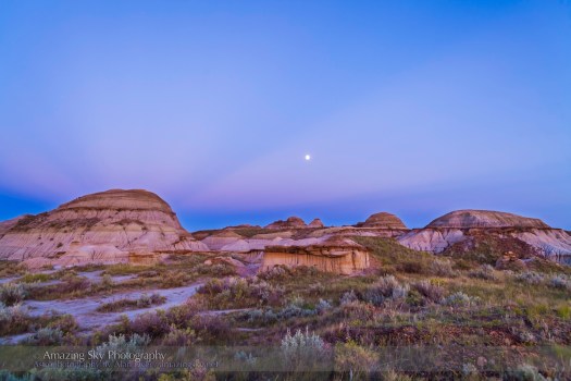 Waxing Moon in Badlands Twilight (August 18, 2013)