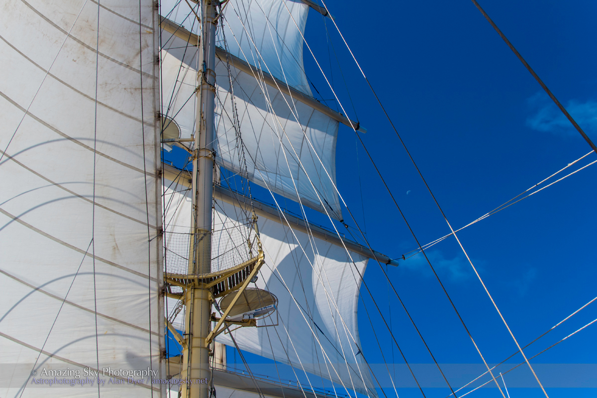 Moon Amid the Rigging