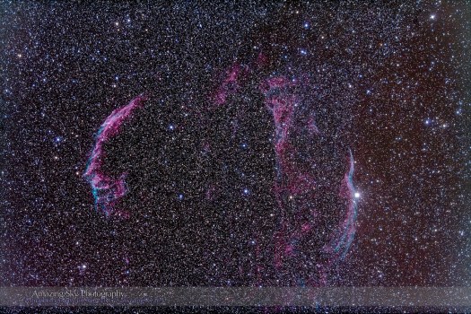 NGC 6960 & 6992-5 Veil Nebula (92mm 5DII)