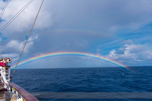 Low Rainbow at the 2013 Eclipse at Sea