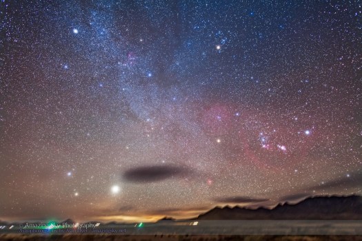 Jupiter, Orion and Winter Sky Rising (24mm)
