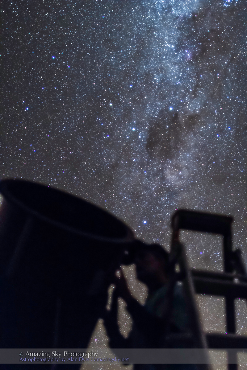 Observer & Telescope at OzSky Star Party #4 (March 2014)