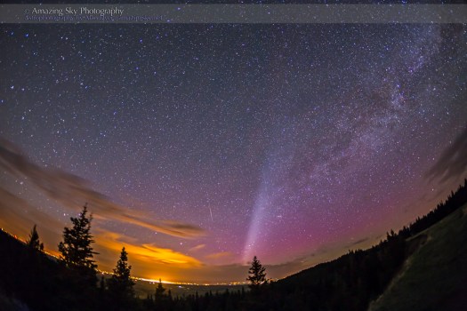 Aurora & Light Pollution from Cypress Hills Park, Alberta