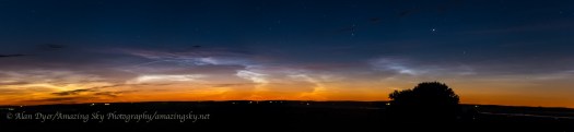Noctilucent Clouds Panorama #1 (June 21-22, 2014)