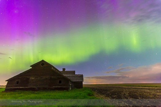 Purple Aurora over Old Barn #6 (June 7-8, 2014)