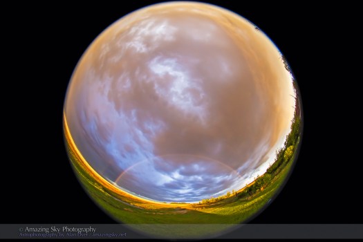Rainbow over Prairie Field (Fish-Eye