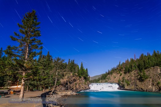 Big Dipper Star Trails over Bow Falls