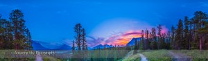 Howse Pass Viewpoint Sunset Panorama (Full)