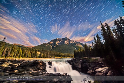 Star Trails over Athabasca Falls