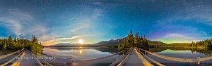 Panorama from Pyramid Island Boardwalk, Jasper Park