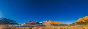 Stars over the Columbia Icefields Panorama