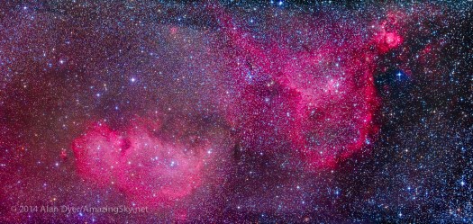 Heart & Soul Nebulas (IC 1805 and IC 1848) in Cassiopeia