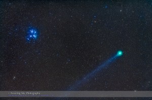 Comet Lovejoy near the Pleiades (Jan 15, 2015)
