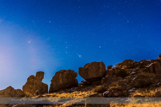 Orion and Comet Lovejoy in Moonlight #2