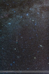 Comet Lovejoy in Andromeda