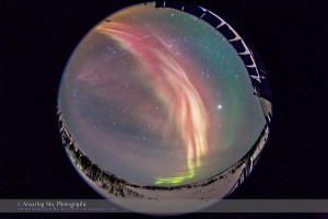 Red Auroral Curtains