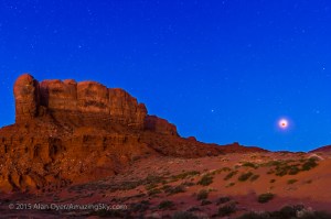 Lunar Eclipse over Monument Valley Mesa
