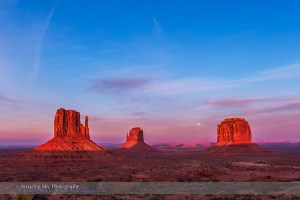 Moonrise Behind the Mittens at Monument Valley (#1)