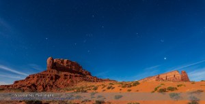 Orion and Venus Setting at Monument Valley