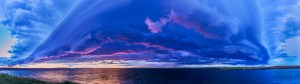 A wicker looking storm front moving in quickly over the Crawling Lake Reservoir in southern Alberta. I had just a few minutes to get set up for this after shooting the gathering of the Moon, Venus and Jupiter in the evening twilight from a nearby spot. Then clouds soon covered the planets. By the time I got back to the car to change lenses the storm front was almost on top of me. I grabbed segments for this panorama using a 24mm lens and Canon 6D. While the outflow winds really picked up, the storm didnโt amount to much and cleared off shortly after as it moved to the east from the northwest.