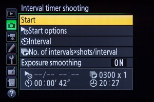 Nikon Intervalometer Start