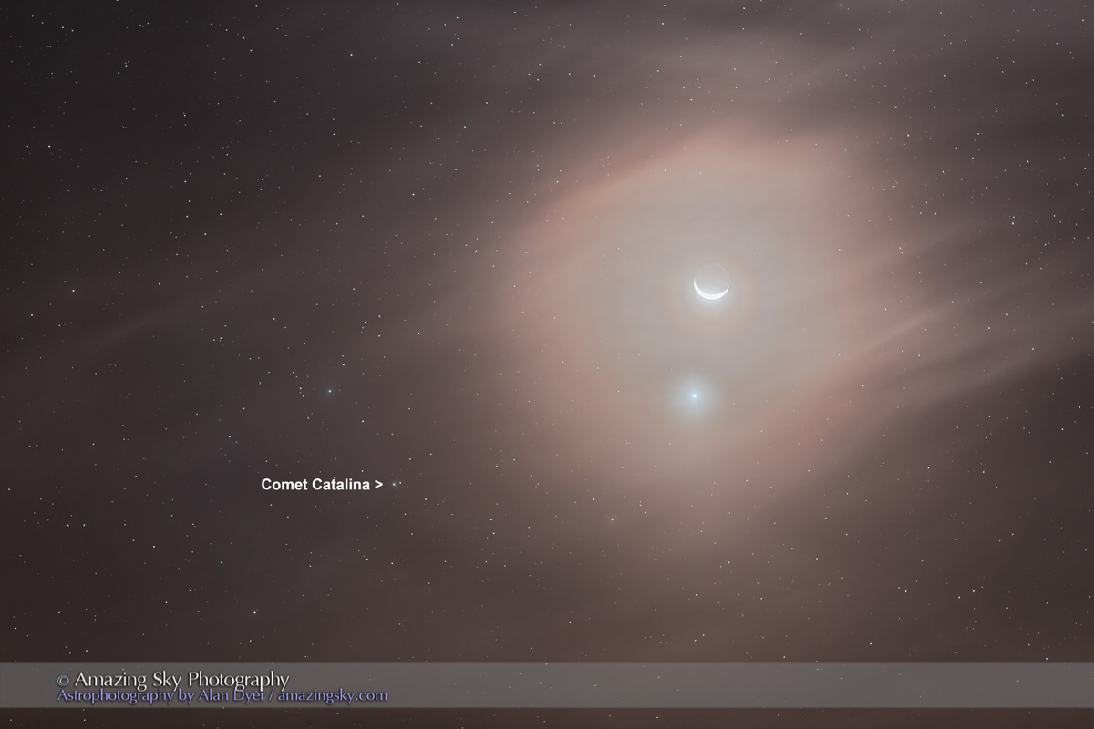 The Moon, Venus and Comet Catalina