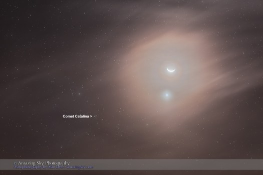 The Moon, Venus and Comet Catalina