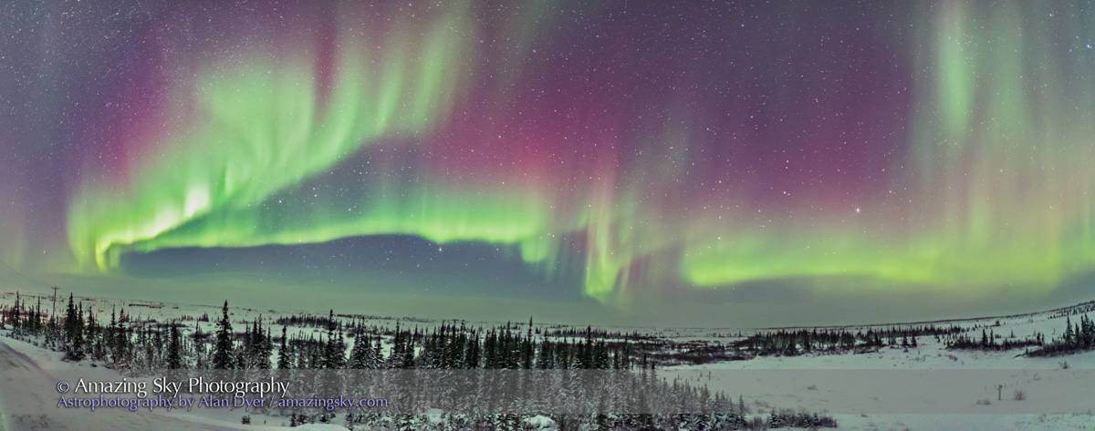 Northern Lights Panorama #2 from CNSC Deck