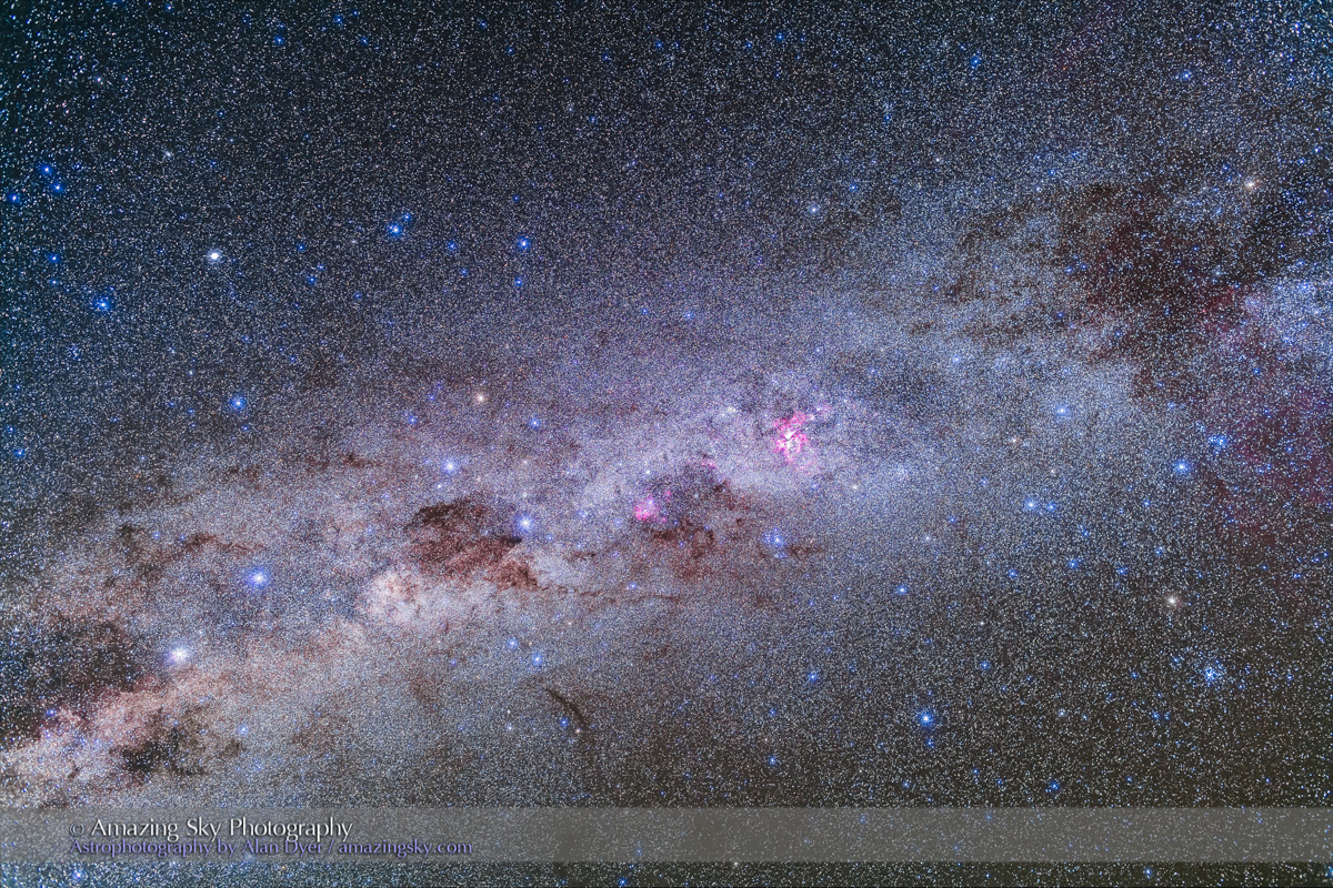 Southern Milky Way from Alpha Cen to False Cross
