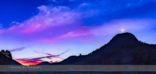 Sunset and Waxing Moon over AAT Dome