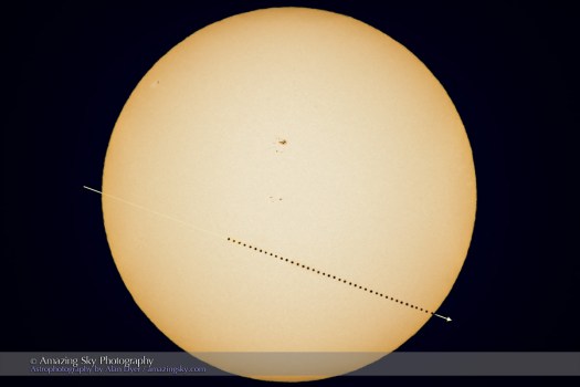 Transit of Mercury (May 9, 2016) Composite with Arrow