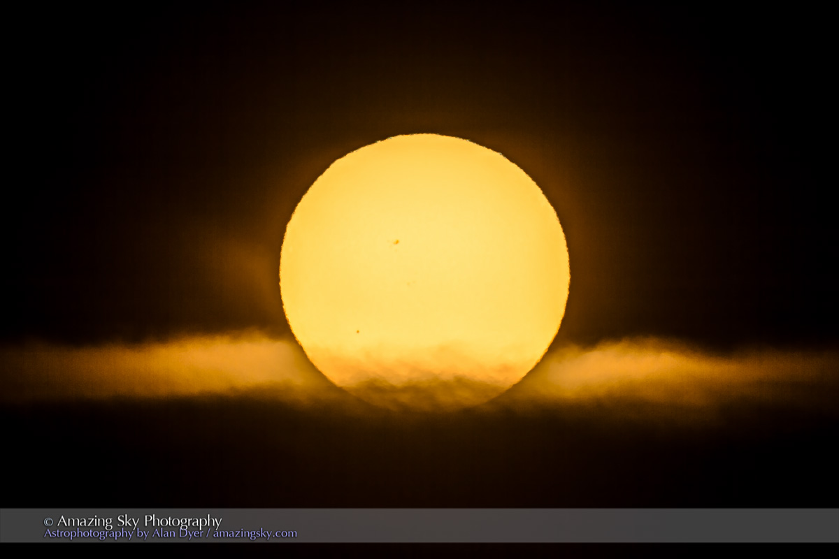 Transit of Mercury near Sunrise