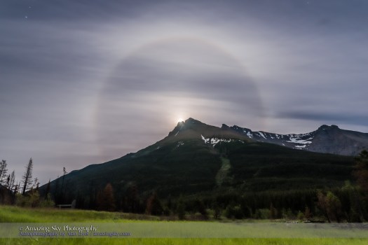 Lunar Halo over Mt. Blakiston