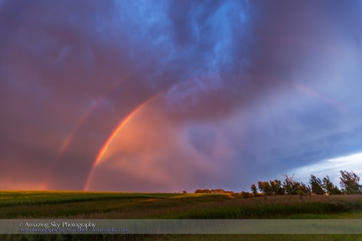 Fiery Rainbow at Sunset