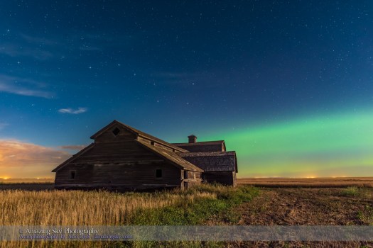 Big Dipper and Aurora over Old Barn #1