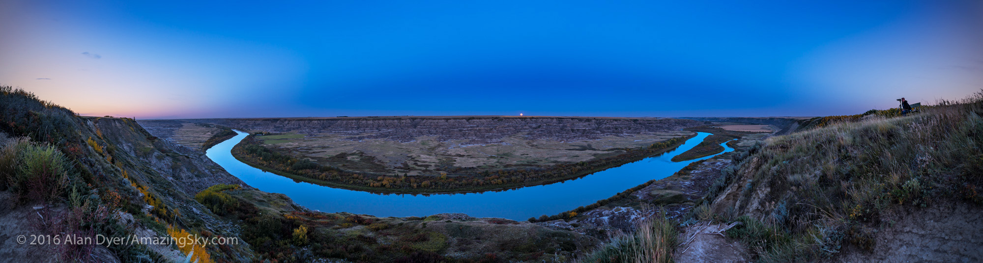 Harvest Moon Rising over the Red Deer River