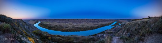 Harvest Moon Rising over the Red Deer River