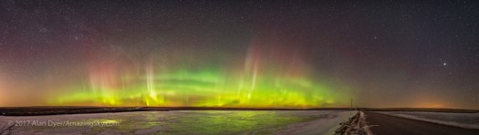 Aurora over Frozen Pond