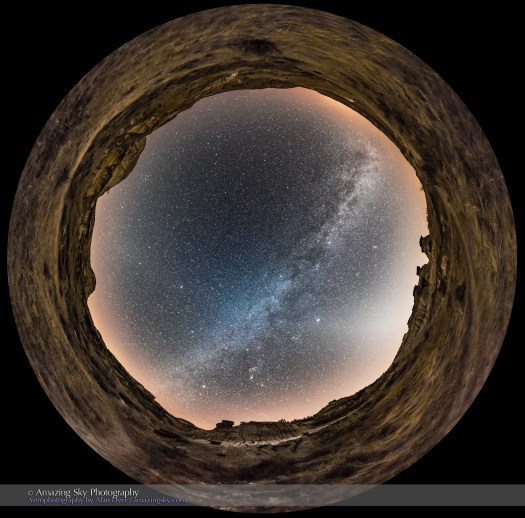 Winter Sky Panorama at Dinosaur Park (Fish-Eye View)