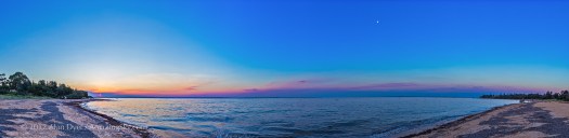 Philip Island Sunset and Waxing Moon Panorama