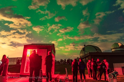 ISS and Aurora - In the East over Rothney Observatory
