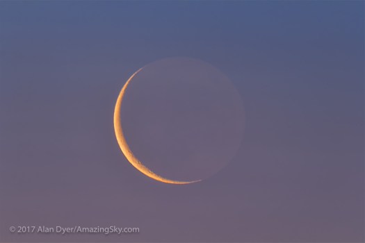 Waning 26-Day Moon with Earthshine