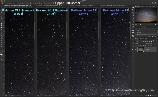 14mm Rokinons Aberrations (Upper L Corner)